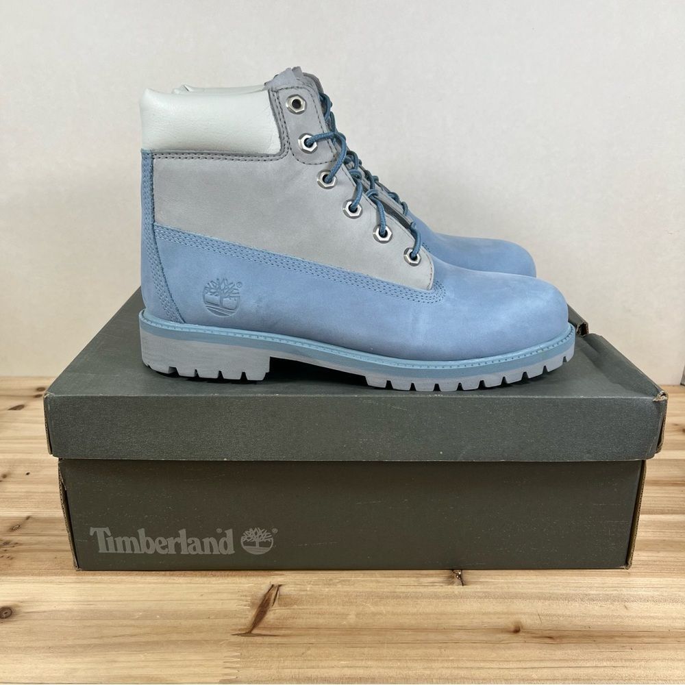 Timberland Premium 6 in waterproof boots men’s/youth 7 women's 8.5 blue grey - Picture 1 of 15